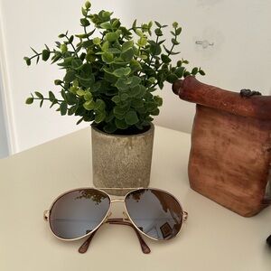 LOFT Rose Gold Frame Aviator Sunglasses